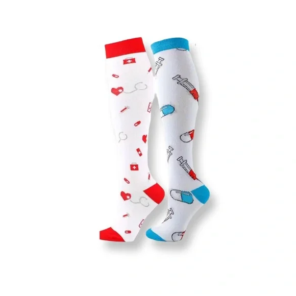 (New in package)12 pack Women’s Colorful Medical-Themed Compression Socks Set - Picture 2 of 3